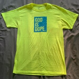 Neon Yellow/ Green God is Dope Tshirt